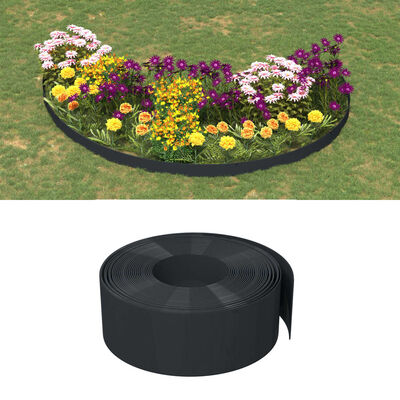 vidaXL Tuinranden 4 st 10 m 20 cm polyetheen zwart