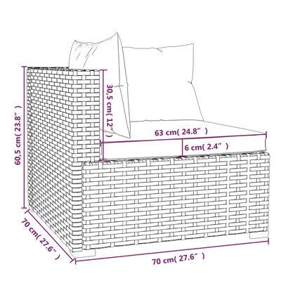 vidaXL 7-delige Loungeset met kussens poly rattan zwart