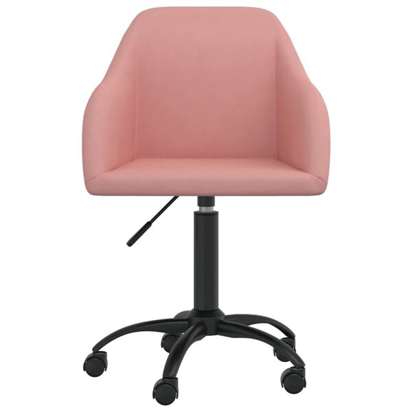 vidaXL Eetkamerstoelen draaibaar 2 st fluweel roze