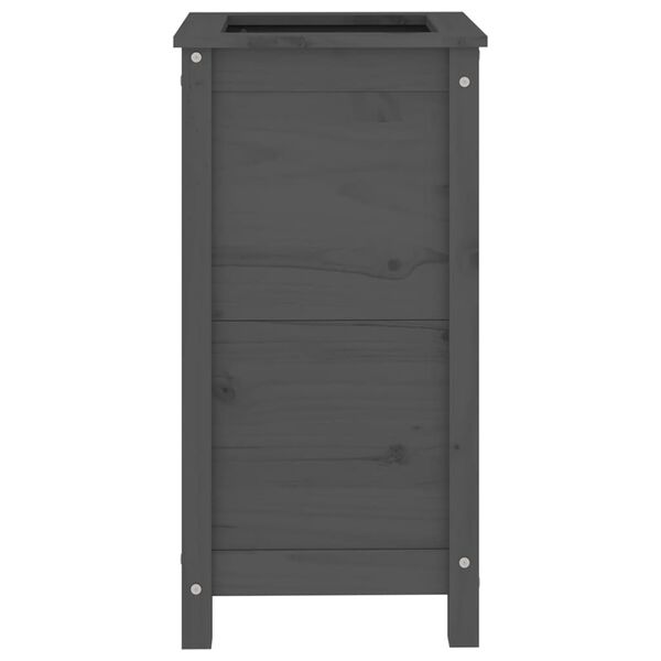 vidaXL Plantenbak 40x40x78 cm massief grenenhout grijs
