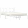 vidaXL Bedframe met hoofdbord metaal wit 140x200 cm