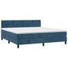 vidaXL Boxspring met matras en LED fluweel donkerblauw 160x200 cm