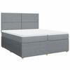vidaXL Boxspring met matras stof lichtgrijs 200x200 cm