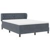 vidaXL Boxspringbed met matras Donkergrijs 140 x 190 cm Fluweel