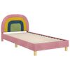 vidaXL Bedframe voor kinderen met hoofdbord Roze 90 x 200 cm Fluweel