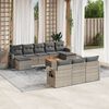 vidaXL 11-delige Loungeset met kussens poly rattan grijs