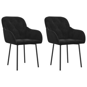 vidaXL Eetkamerstoelen 2 st fluweel zwart
