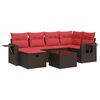 vidaXL 7-delige Loungeset met kussens poly rattan bruin