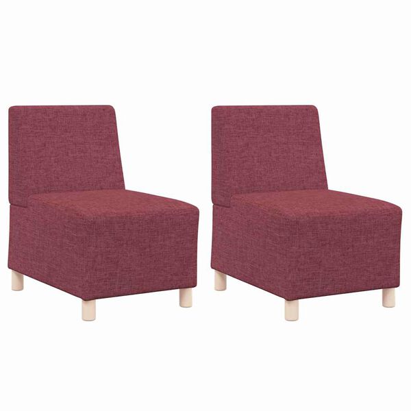 vidaXL Modulaire Bankeenheid Armlos 2 pcs Rood 55 x 74 x 82 cm Stof