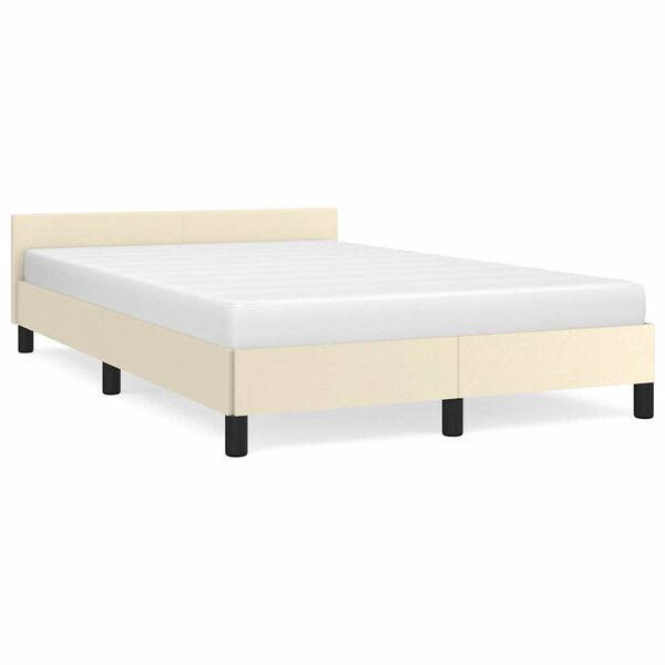 vidaXL Bedframe met hoofdeinde zonder matras 120x200 cm cr&egrave;mekleurig
