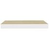 vidaXL Wandschap zwevend 50x23x3,8 cm MDF eikenkleurig en wit