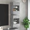 vidaXL Wandkasten met LED-verlichting voor tv 2 st 40x30x60,5 cm betongrijs