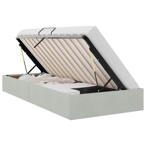 vidaXL Ottoman Bedframe met opslag Lichtgrijs 90 x 200 cm Fluweel