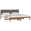 vidaXL Bedframe met gestoffeerd hoofdbord Naturel en lichtgrijs