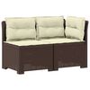 vidaXL Tweedelige Tuinbank met Kussens Rattan Look PP Bruin