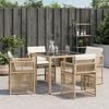 vidaXL Tuinstoelen 4 st met kussens poly rattan beige
