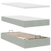 vidaXL Ottoman bed met matras 80x200cm fluweel lichtgrijs