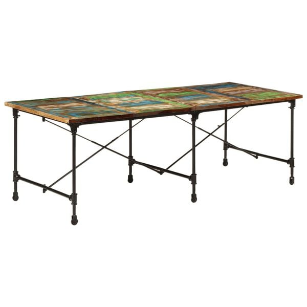 vidaXL Eettafel 220x90x77 cm massief gerecycled hout