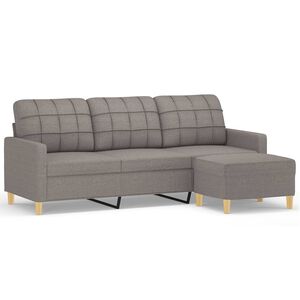 vidaXL Driezitsbank met voetenbank 180 cm stof taupe