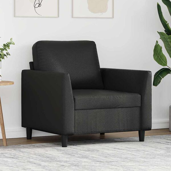 vidaXL Fauteuil 60 cm kunstleer zwart