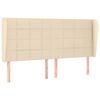 vidaXL Hoofdbord met randen 163x23x118/128 cm stof cr&egrave;mekleurig