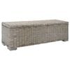 vidaXL Opbergbox 110 cm natuurlijk kubu rattan en mahoniehout grijs