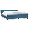 vidaXL Boxspring met matrassen fluweel donkerblauw 180x210 cm