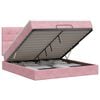vidaXL Ottoman bed met matras met hoofdeinde Roze 160 x 200 cm Fluweel