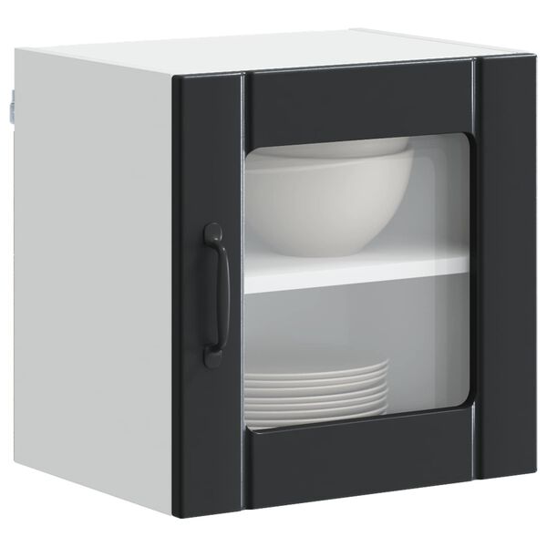 vidaXL Keukenkast 2 pcs Zwart 40 x 31 x 40 cm Bewerkt hout