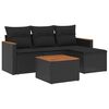 vidaXL 5-delige Loungeset met kussens poly rattan zwart