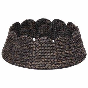 vidaXL Kerstboomkraag Rond Zwart Dia. 45 x 22 cm Waterhyacint