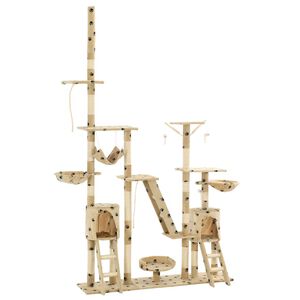 vidaXL Kattenpaal met sisal krabpalen 230-250 cm pootafdrukken beige