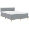 vidaXL LED Box Spring Bed met hoofdeinde Lichtgrijs 140 x 200 cm Stof