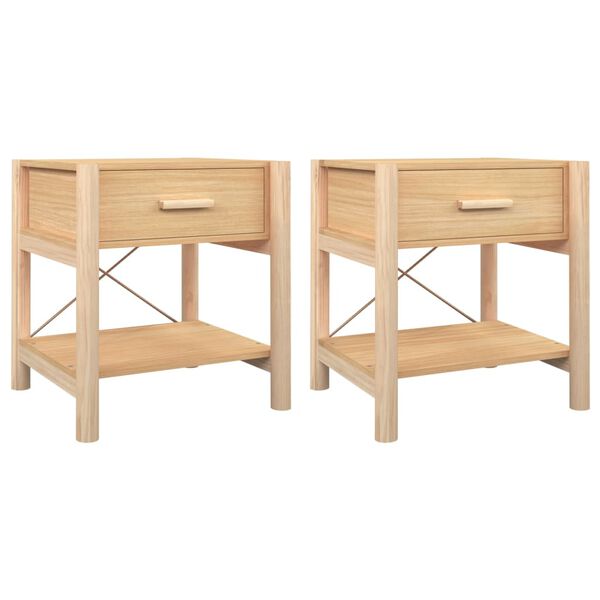 vidaXL Nachtkastjes 2 st 42x38x45 cm bewerkt hout