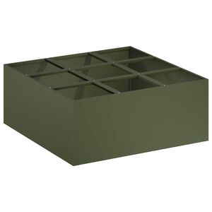 vidaXL Plantenbak Olijfgroen 100 x 100 x 20 cm Koudgewalst staal