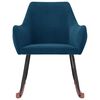 vidaXL Schommelstoel fluweel blauw