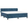 vidaXL Boxspring met matras fluweel donkerblauw 180x200 cm