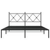 vidaXL Bedframe met hoofdbord metaal zwart 160x200 cm