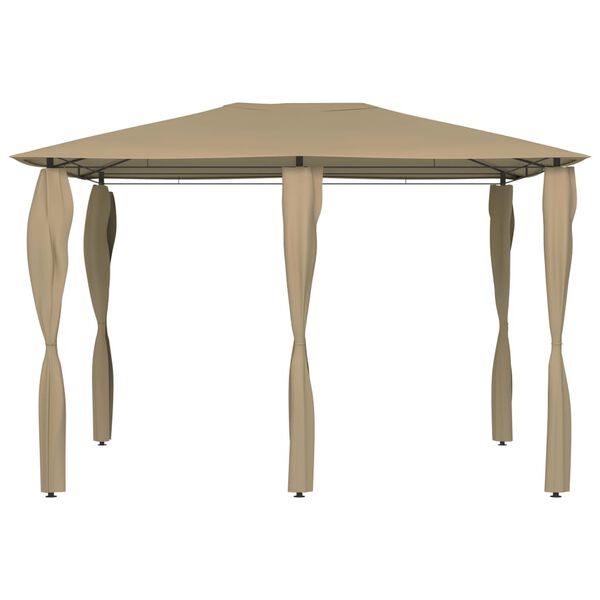 vidaXL Prieel met paalhoezen 160 g/m² 3x4x2,6 m taupe
