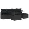 vidaXL Tuin Sofa Set 6 st Zwart poly rattan