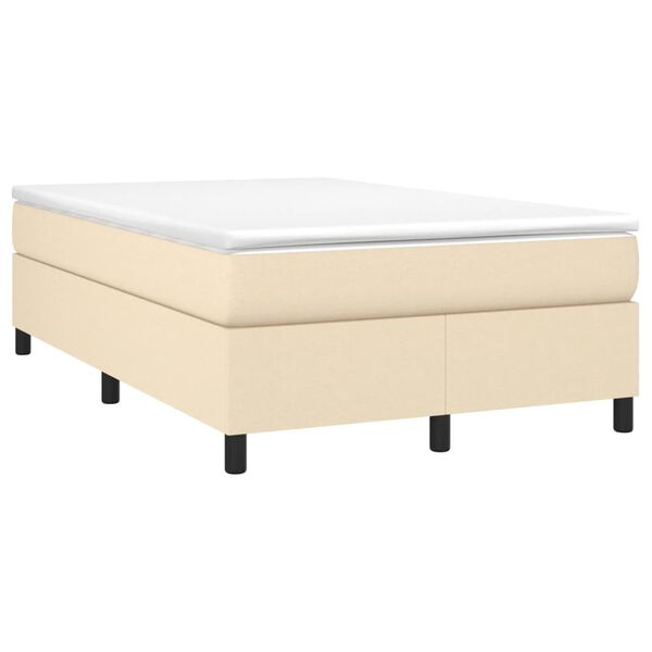 vidaXL Boxspring bed 120x200 cm stof cr&egrave;mekleurig