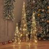 vidaXL Kerstboom met 90 LED 3 pcs Warmwit 20 x 20 x 80 cm PET
