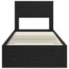 vidaXL Bedframe met hoofdeinde Zwart Eiken 90 x 190 cm Bewerkt hout