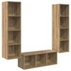 vidaXL Tv-meubelset 3 pcs Artisan Eiken Bewerkt hout