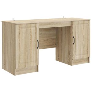 vidaXL Bureau Sonoma Eiken 142,5 x 50 x 75 cm Bewerkt hout