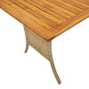 vidaXL Tuinbank 3-zits met kussens & tafel poly rattan beige