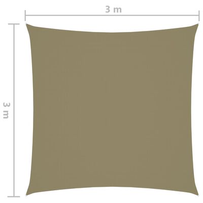 vidaXL Zonnescherm vierkant 3x3 m oxford stof beige