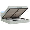 vidaXL Ottoman Bed met Matrassen en LED Lichtgrijs 140 x 200 cm