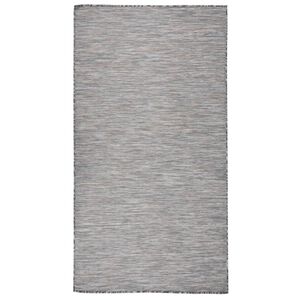 vidaXL Buitenkleed platgeweven 80x150 cm bruin en blauw