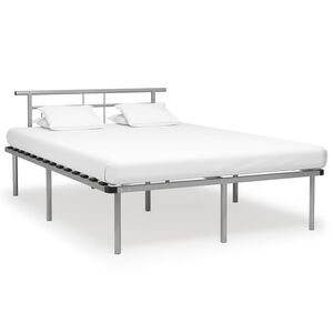 vidaXL Bedframe zonder matras metaal grijs 140x200 cm